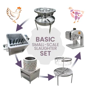 Basic small-scale slaughter set for poultry with 5 components