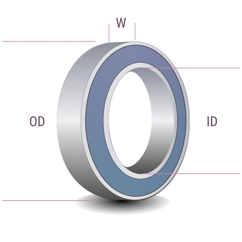 bearing diagram with options for inner and outer diameter