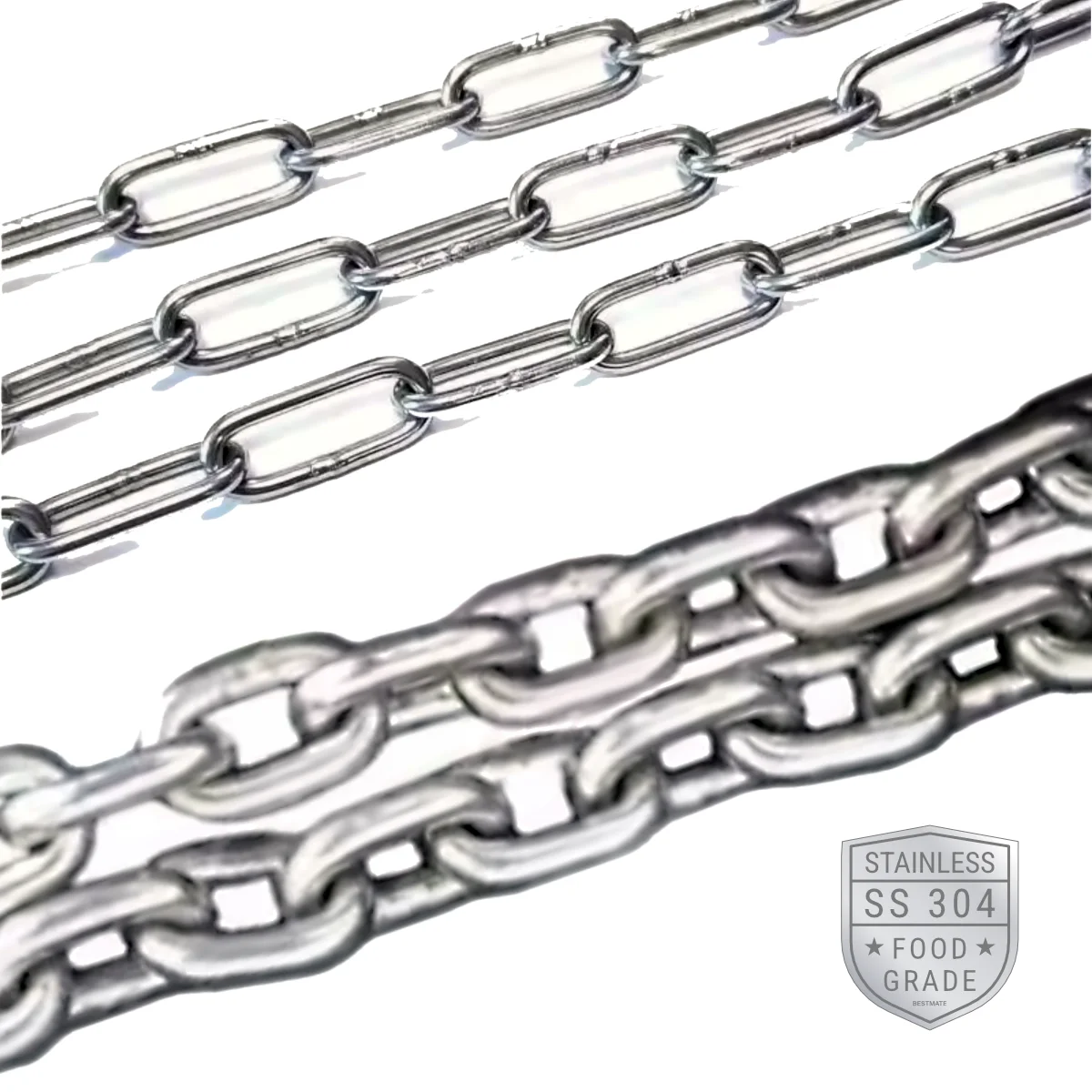 SS304 assembly line chains - multiple sizes