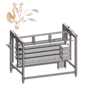 H-Frame vertical poultry feather removal machine