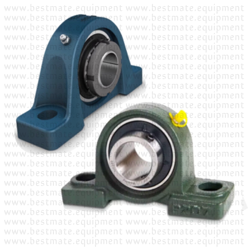 examples of bearings housed in mounting blocks with lubrication holes for easy machinery maintenance